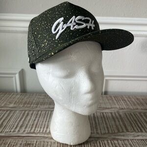 Primo CASH Script Logo Snapback Cap in Black with Gold Speckle Brand New